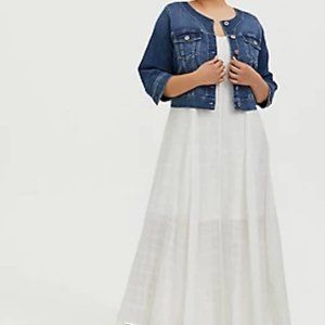 Torrid Ivory Textured Trapeze Maxi Dress NWT - 00